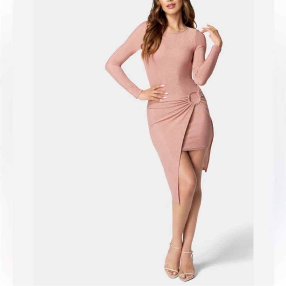 NWT Bebe Rose Quartz Long Sleeve Dress